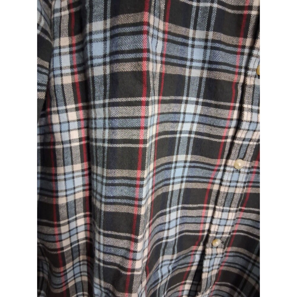NWT Men's Mutual Weave Blue/Black Plaid Flannel Shirt Size 4XL - Picture 7 of 9
